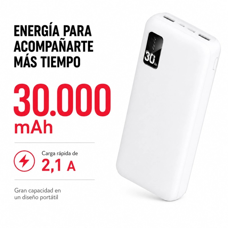 POWER BANK 30000MAH CARGADOR PORTATIL UNIVERSAL GM - 2