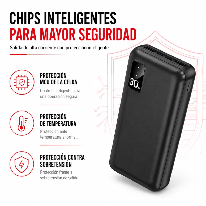 POWER BANK 30000MAH CARGADOR PORTATIL UNIVERSAL GM - 3