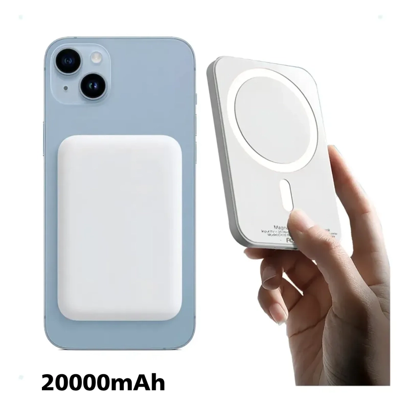 CARGADOR PORTATIL 20000MAH INALAMBRICO MAGNE TICO CELULAR - 2