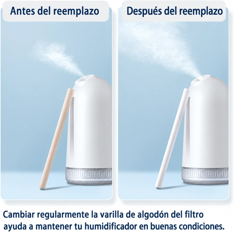 REPUESTO 5 FILTROS BASTONCILLOS ALGODON PARA HUMIDIFICADOR - 2