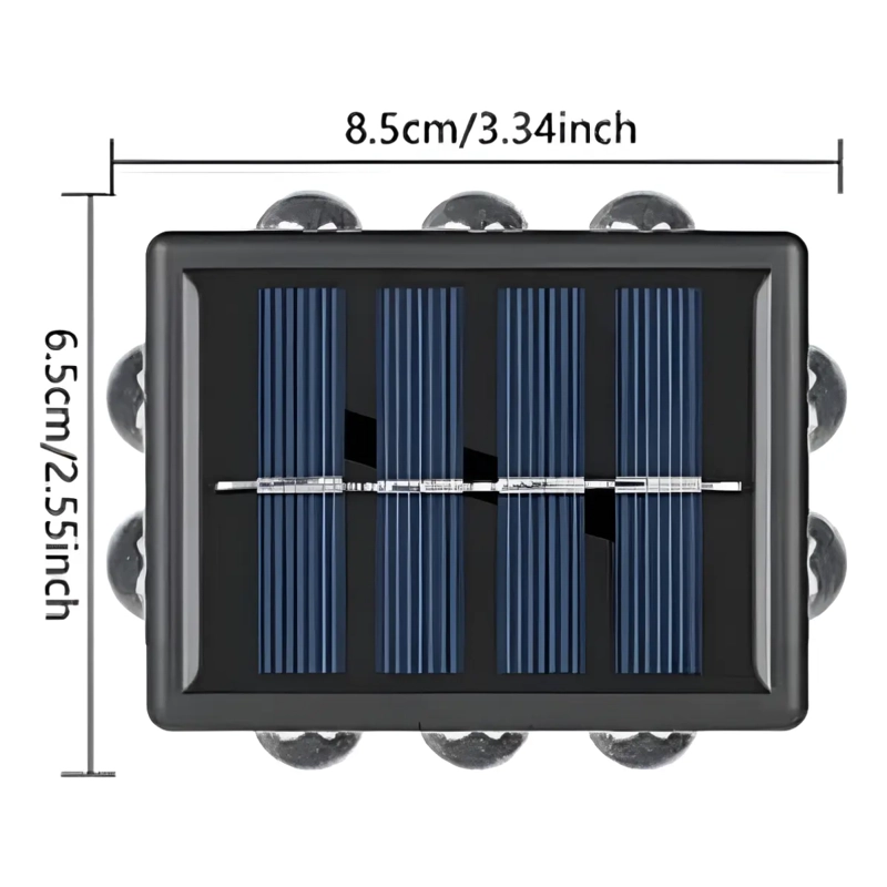 LAMPARA FOCO SOLAR DE PARED 12 LED IMPERMEABLE EXTERIOR - 3