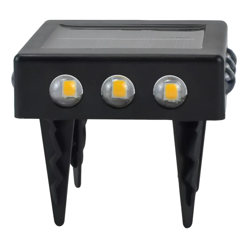 LAMPARA FOCO SOLAR DE PARED 12 LED IMPERMEABLE EXTERIOR - 4
