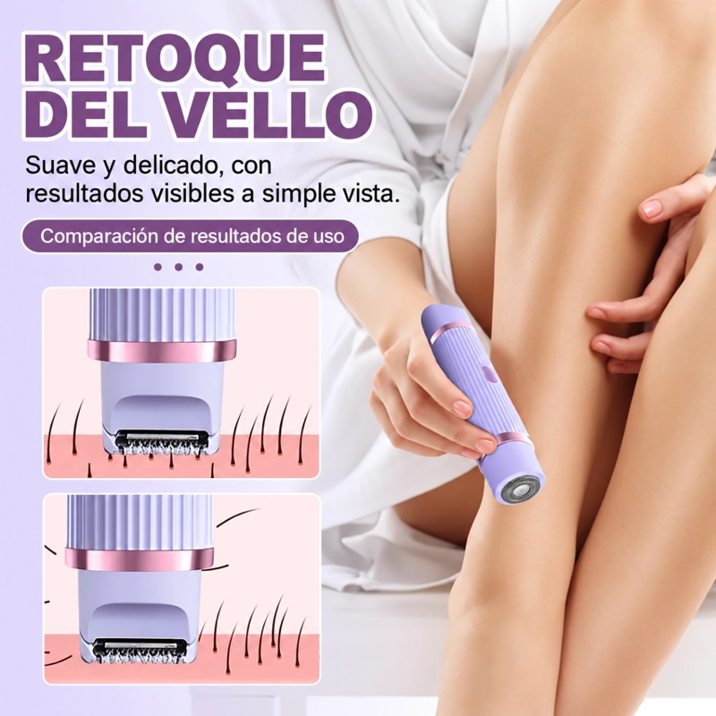AFEITADORA DEPILADORA FACIAL CORPORAL MUJER RECARGABLE USB - 5