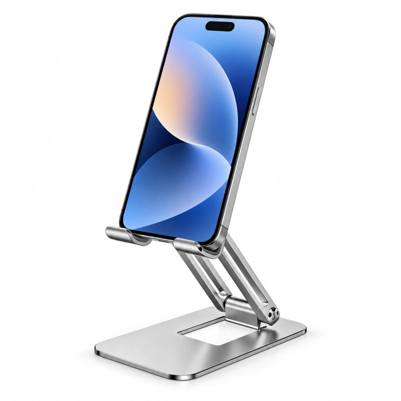 SOPORTE CELULAR ESCRITORIO METALICO PLEGABLE AJUSTABLE - 2