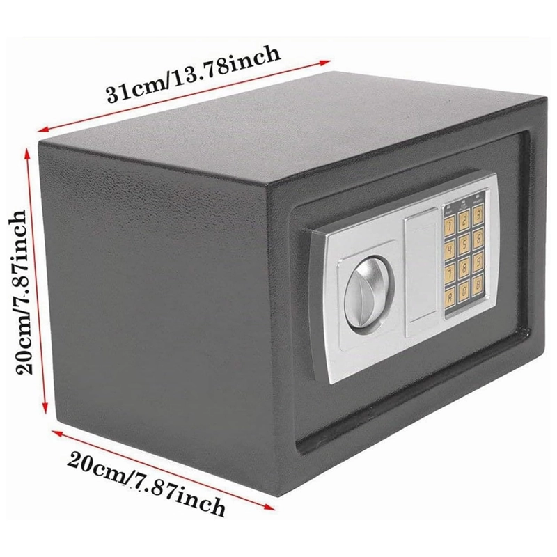 CAJA DE SEGURIDAD FUERTE DIGITAL DE ACERO CON LLAVE 8 LITROS - 3