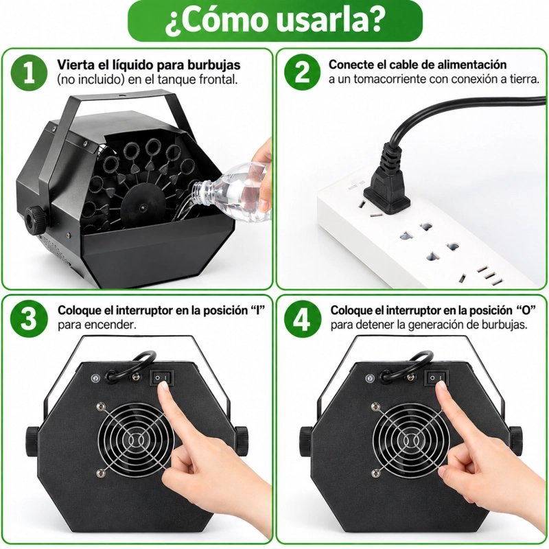 MAQUINA BURBUJAS AUTOMATICA CON VENTILADOR FIESTAS EVENTOS - 4