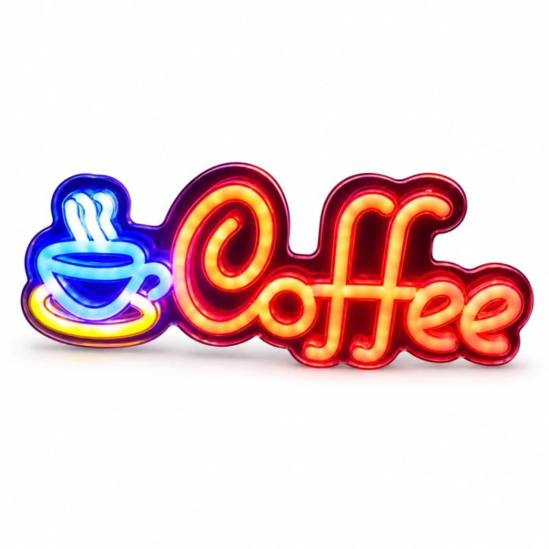 LETRERO NEON LED COFFEE TAZA DE CAFE  DECORATIVO PARA NEGOCIO - 1