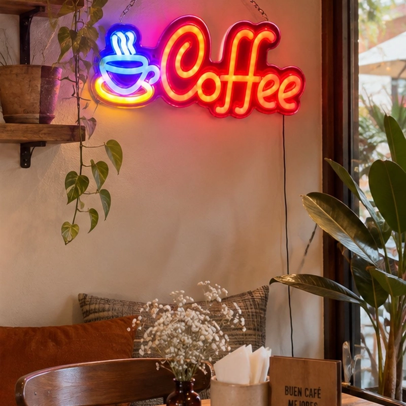 LETRERO NEON LED COFFEE TAZA DE CAFE  DECORATIVO PARA NEGOCIO - 4