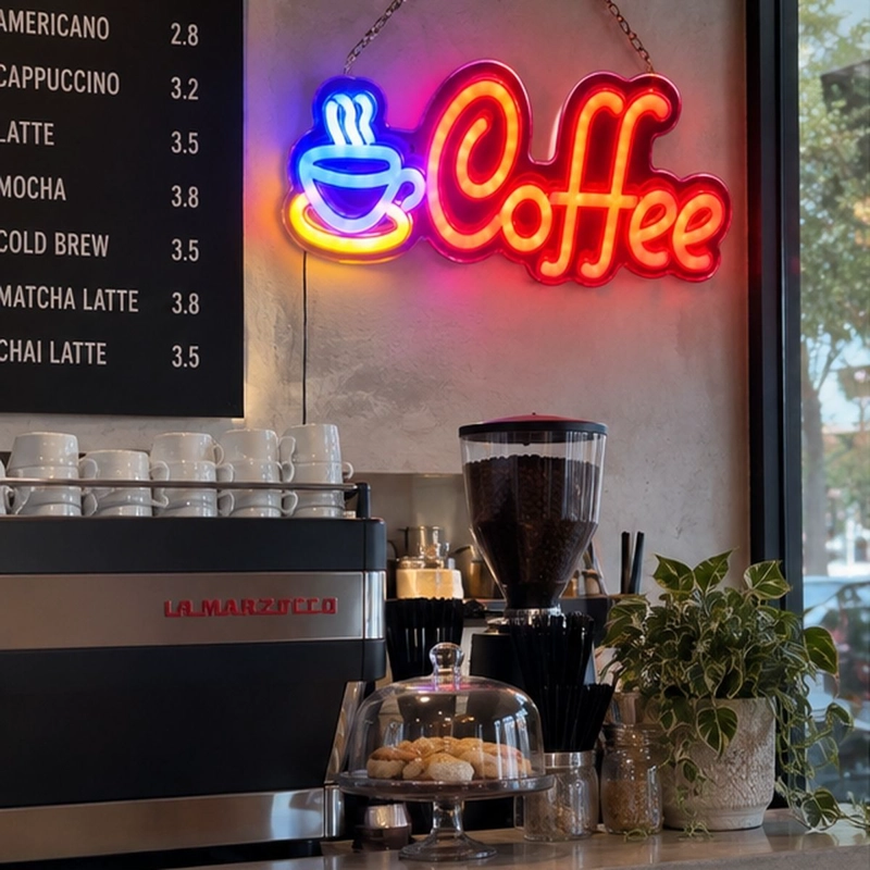 LETRERO NEON LED COFFEE TAZA DE CAFE  DECORATIVO PARA NEGOCIO - 5