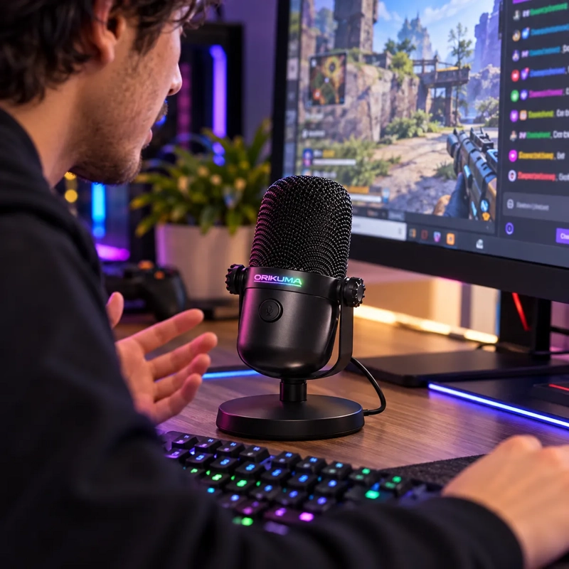 MICROFONO CONDENSADOR USB PC PODCAST GAMER REDUCCION RUIDO - 5