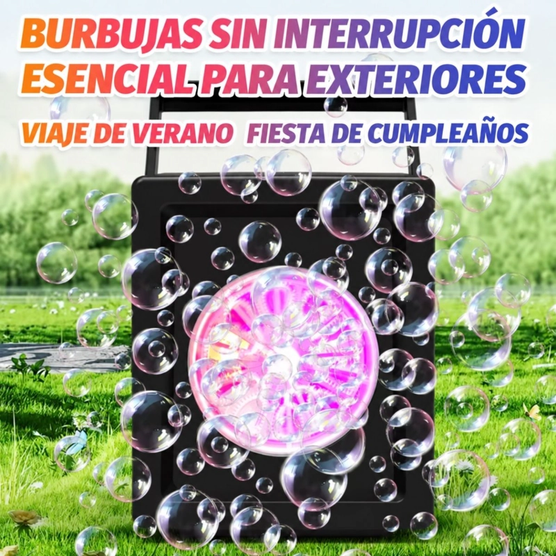 MAQUINA DE BURBUJAS AUTOMATICA PORTATIL PARA NIÑOS Y FIESTAS - 5