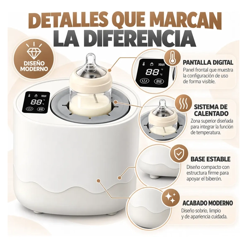 MEZCLADOR Y CALENTADOR DE MAMADERAS ELE CTRICO 2 EN 1 - 4