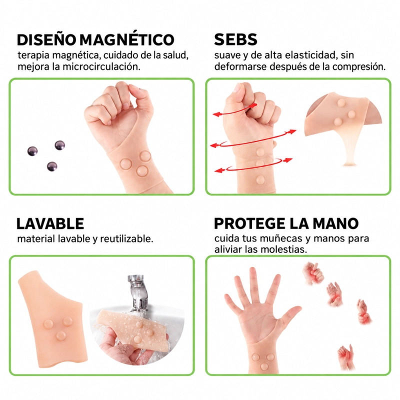 MUÑEQUERA DE SILICONA CON IMANES TERAPIA MAGNETICA - 3