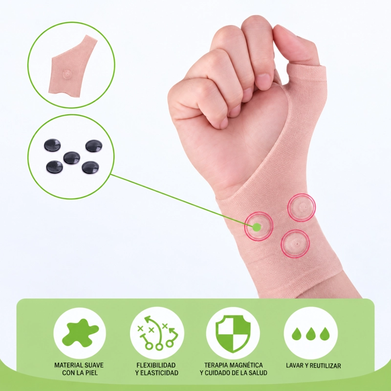MUÑEQUERA DE SILICONA CON IMANES TERAPIA MAGNETICA - 5
