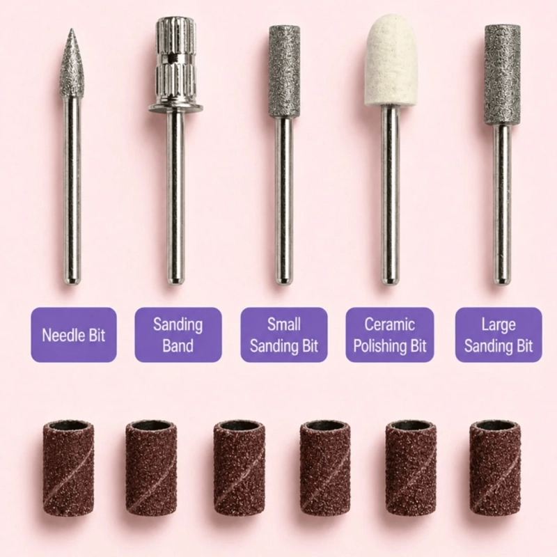 PULIDOR DE UÑAS ELE CTRICO 2 EN 1 TORNO MANICURE CON LUZ LED - 7