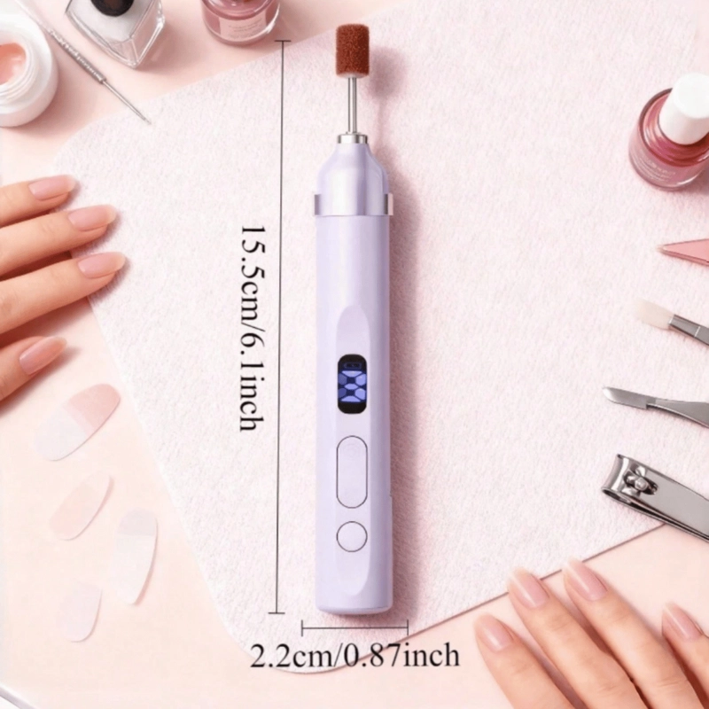 PULIDOR DE UÑAS ELE CTRICO 2 EN 1 TORNO MANICURE CON LUZ LED - 8