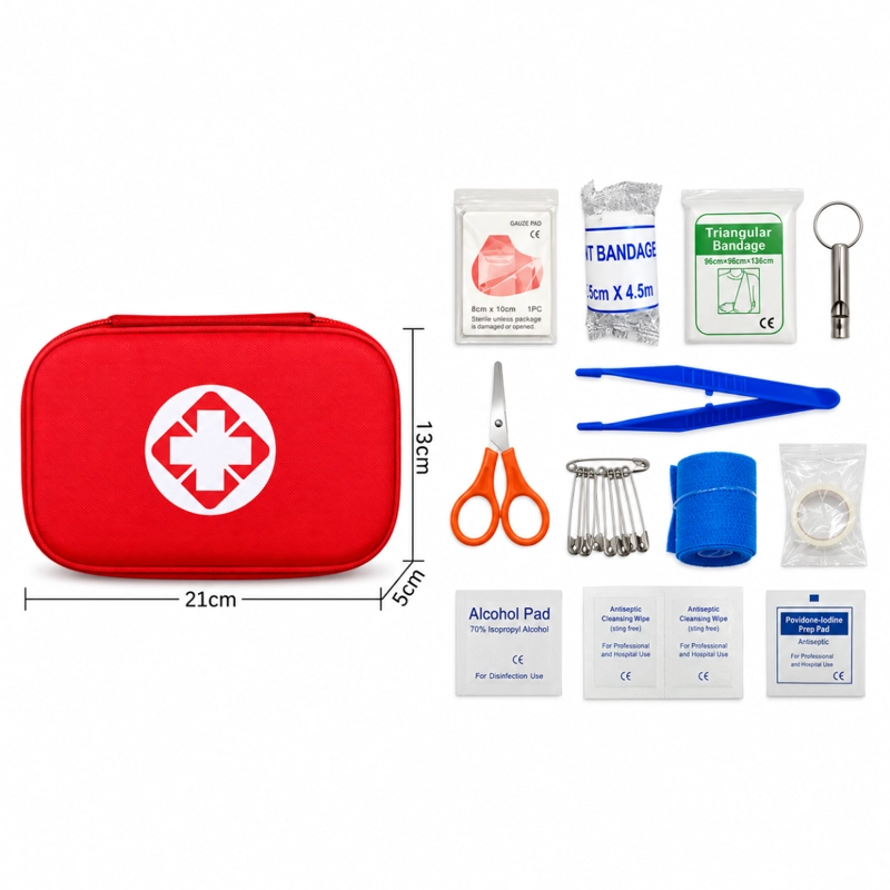 BOTIQUIN PRIMEROS AUXILIOS AUTO VIAJE EMERGENCIA CON ESTUCHE - 3