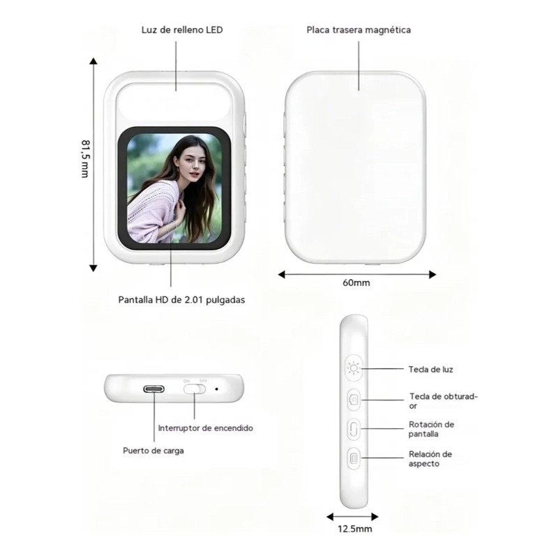 PANTALLA MAGNE TICA SELFIE ESPEJO MONITOR CELULAR BLUETOOTH - 2