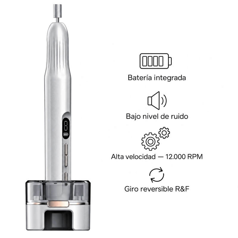 TORNO DE UÑAS ELE CTRICO PROFESIONAL 12000 RPM RECARGABLE - 5