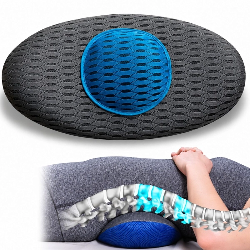 ALMOHADA SOPORTE LUMBAR COMFY CURVE PARA CAMA Y SILLA AUTO - 1