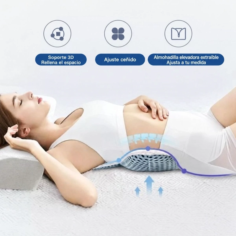 ALMOHADA SOPORTE LUMBAR COMFY CURVE PARA CAMA Y SILLA AUTO - 4