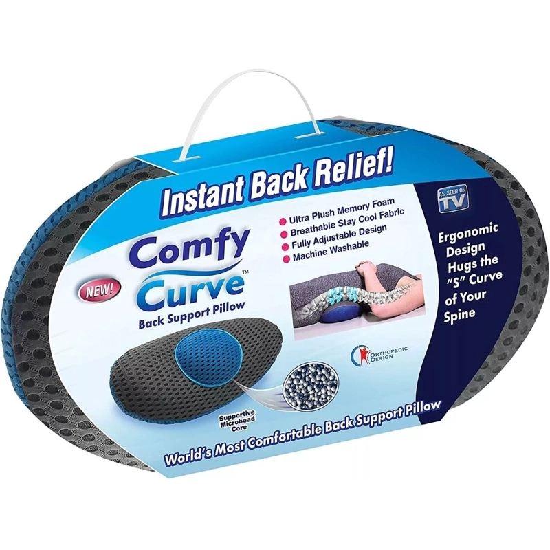 ALMOHADA SOPORTE LUMBAR COMFY CURVE PARA CAMA Y SILLA AUTO - 6