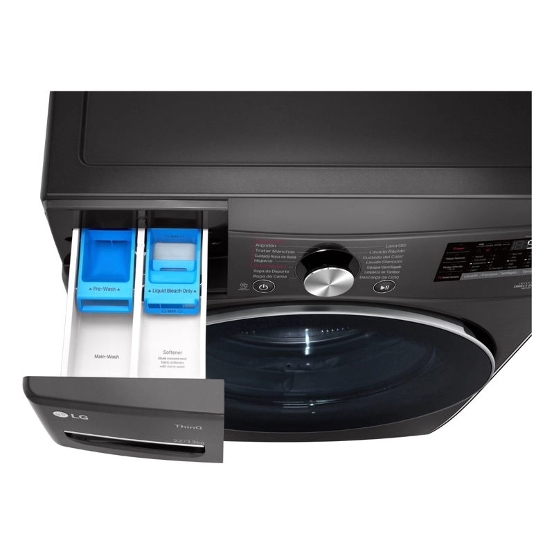 LAVADORA SECADORA CARGA FRONTAL LG 22KG13KG WD22BV2S6R CON AIDD™ Y STEAM - 7