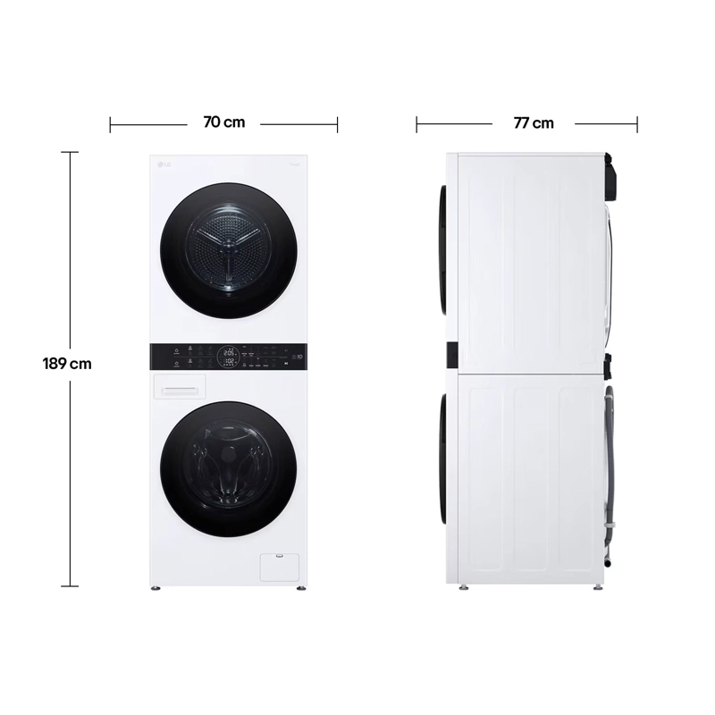 WASHTOWER™ LAVADORA SECADORA LG CARGA FRONTAL 14KG10KG WK14WS6R CON AIDD™ - 7