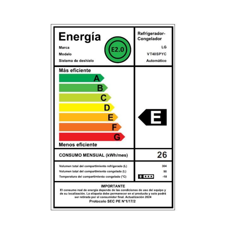 REFRIGERADOR TOP FREEZER LG 394 LITROS CON LINEARCOOLING™ VT40SPYC - 3