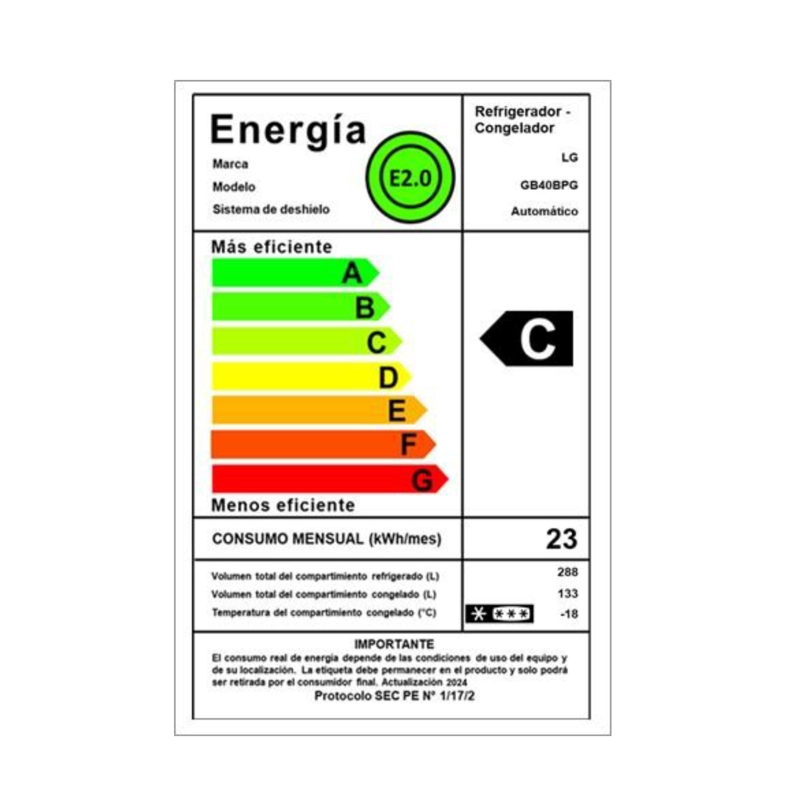 REFRIGERADOR BOTTOM FREEZER LG 421 LITROS CON DOORCOOLING+ GB40BPG - 3