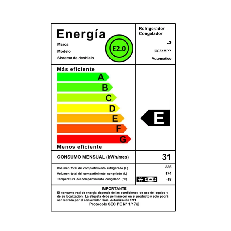 REFRIGERADOR SIDE BY SIDE LG 509 LITROS CON MOTOR SMART INVERTER COMPRESSOR GS51MPP - 3