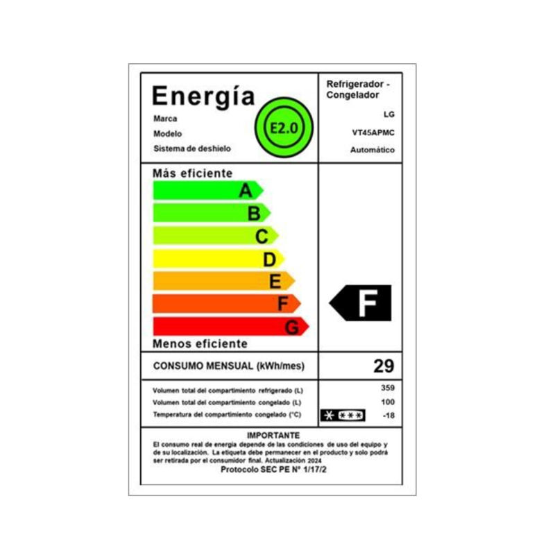 REFRIGERADOR TOP FREEZER LG 459 LITROS CON DOOR COOLING+™ VT45APMC - 3