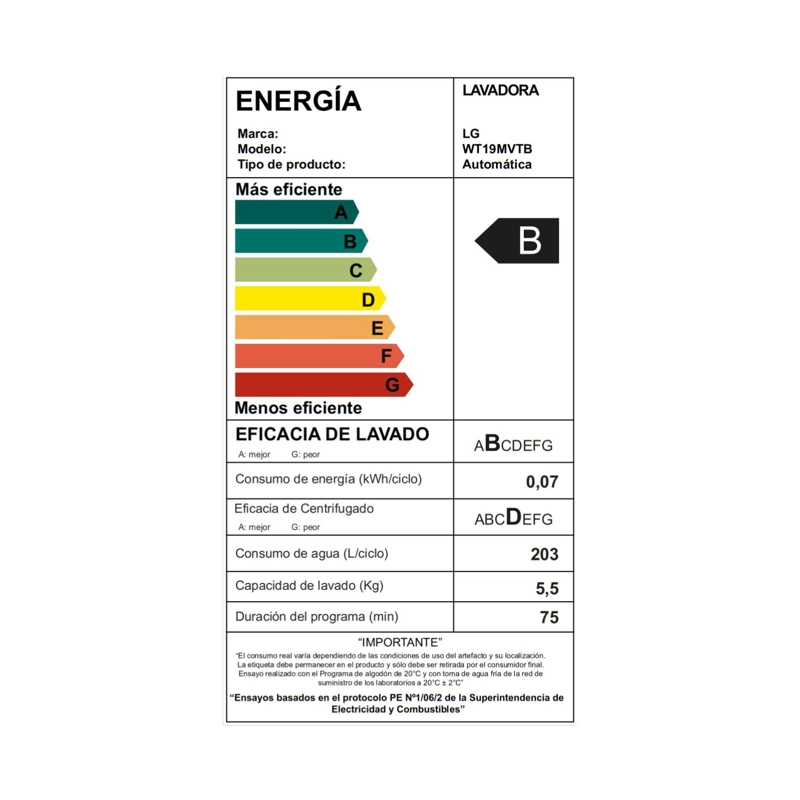 LAVADORA CARGA SUPERIOR LG 19KG WT19MVTB CON SMART MOTION - 3