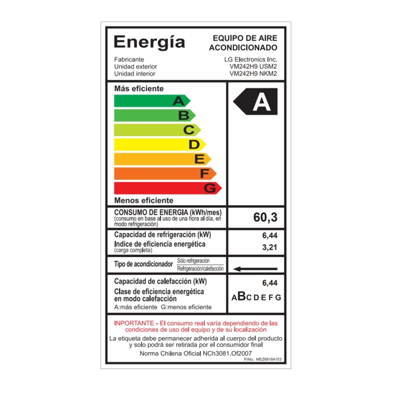 AIRE ACONDICIONADO LG SPLIT DUALCOOL INVERTER 24000 BTU VM242H9 - 8