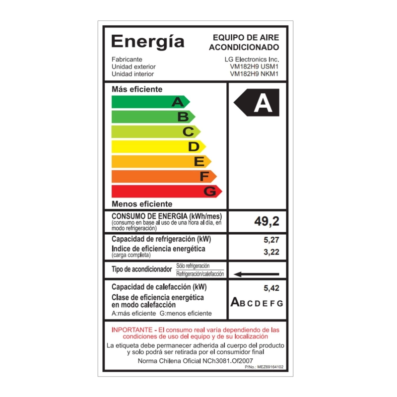 AIRE ACONDICIONADO LG SPLIT DUALCOOL INVERTER 18000 BTU VM182H9 - 6