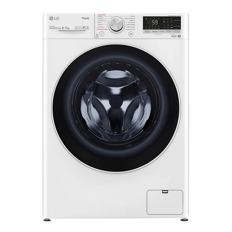 LAVADORA SECADORA CARGA FRONTAL LG 9KG5KG WD9WVC4S6 AI DD, THINQ - 1
