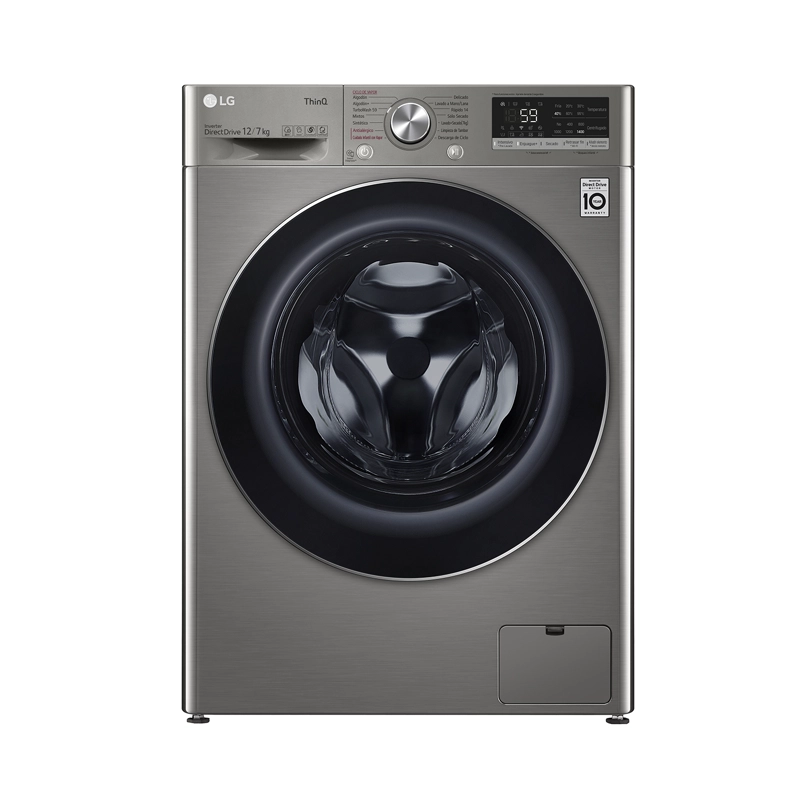 LAVADORA SECADORA CARGA FRONTAL LG 12KG7KG WD12VVC4S6C CON TECNOLOGIA STEAM+, AIDD, THINQ - 1