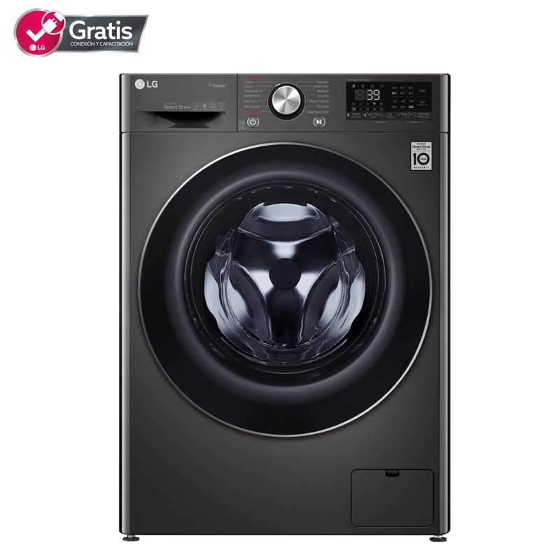LAVADORA SECADORA CARGA FRONTAL LG 14/8KG WD14BVC2S6 CON TECNOLOGIA STEAM+, AIDD, THINQ - 1