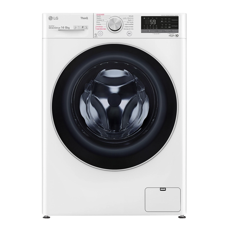 LAVADORA SECADORA CARGA FRONTAL LG 14KG8KG WD14WVC4S6 CON AIDD™ - 1