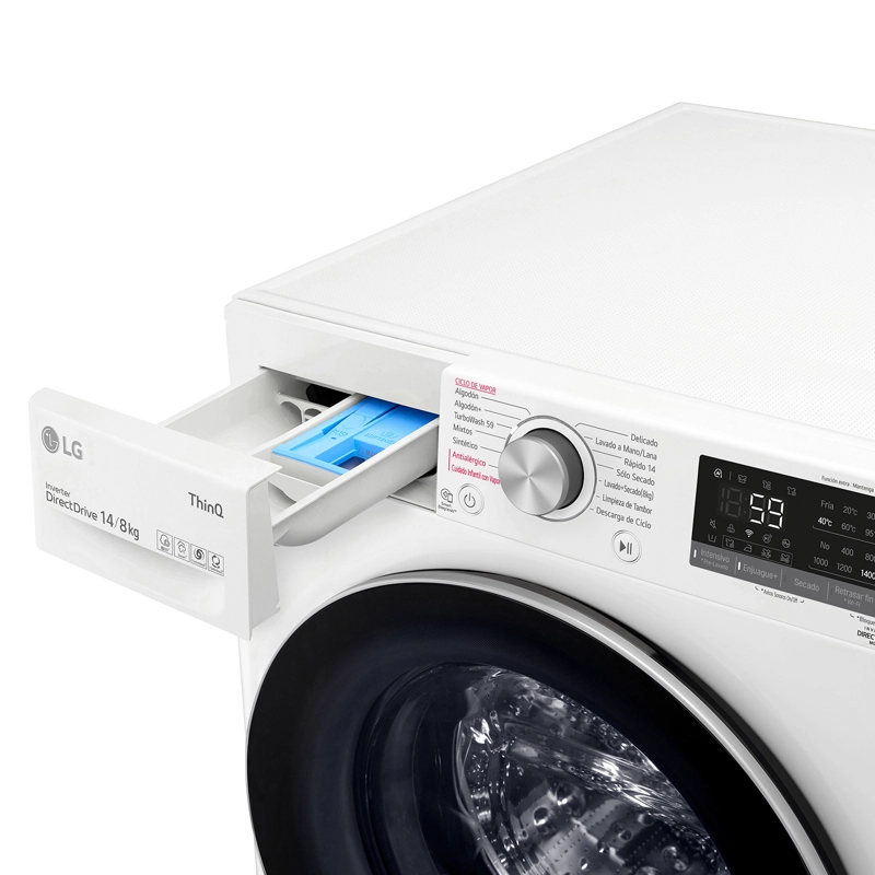 LAVADORA SECADORA CARGA FRONTAL LG 14KG8KG WD14WVC4S6 CON AIDD™ - 4