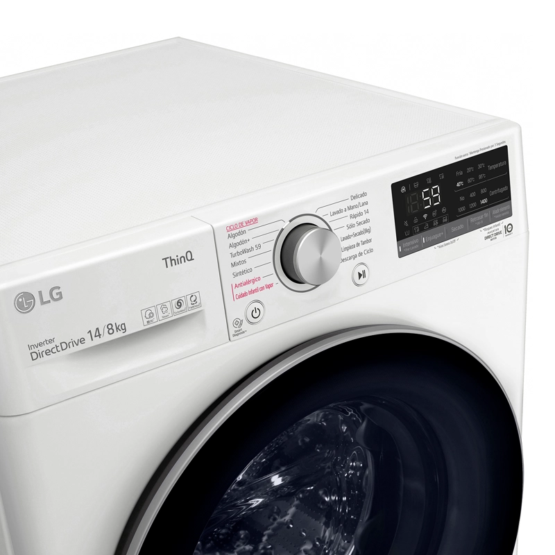LAVADORA SECADORA CARGA FRONTAL LG 14KG8KG WD14WVC4S6 CON AIDD™ - 6