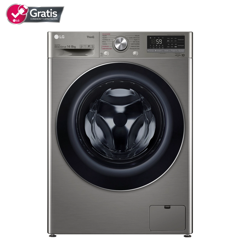 LAVADORA SECADORA CARGA FRONTAL LG 14/8KG WD14VVC4S6C CON AIDD™ Y STEAM - 1