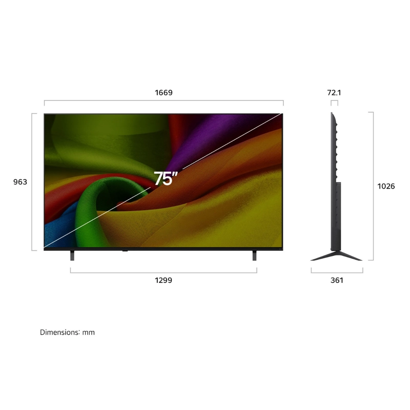 SMART TV LG NANO 4K UHD AI NU85 65' 65NU855BPSA 2026 - 2