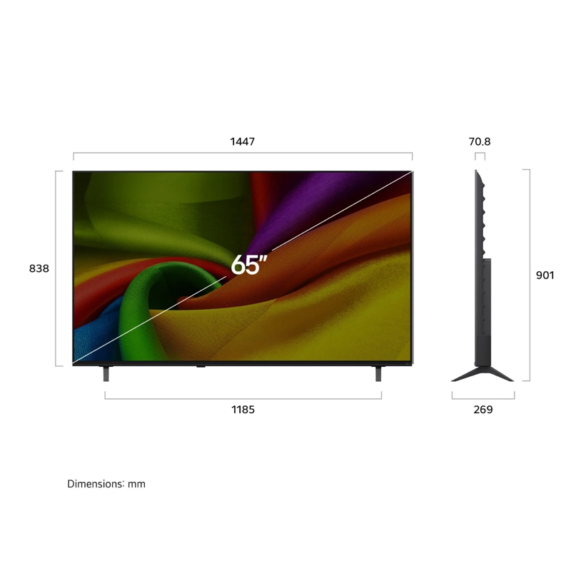 SMART TV LG NANO 4K UHD AI NU85 65' 65NU855BPSA 2026 - 2