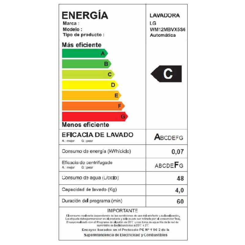 LAVADORA CARGA FRONTAL 12KG WM12MBVX5S6 LG CON AIDD™' - 13