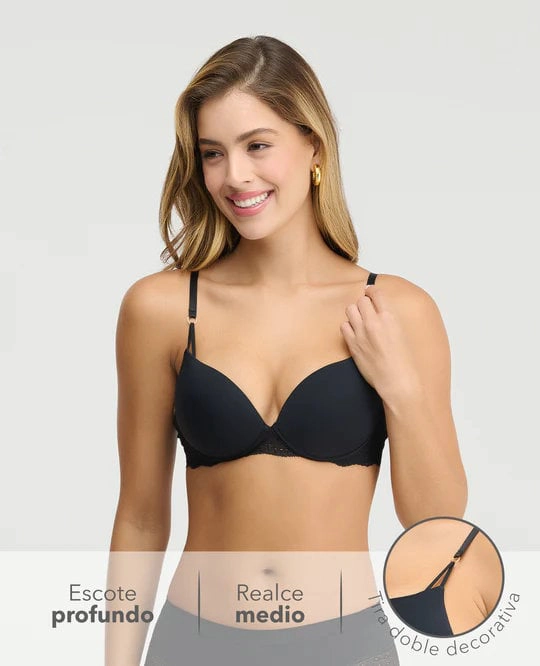 SOSTÉN PUSH UP DOBLE MICROFIBRA CON ENCAJE MUJER ST EVEN - 1