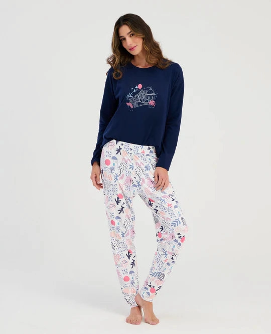 PIJAMA DOS PIEZAS MUJER MANGA LARGA ST EVEN - 3