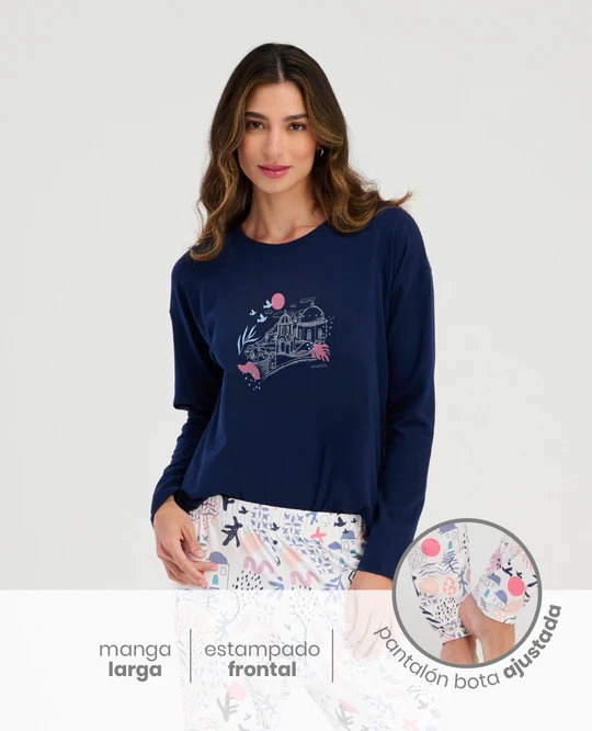 PIJAMA DOS PIEZAS MUJER MANGA LARGA ST EVEN - 4