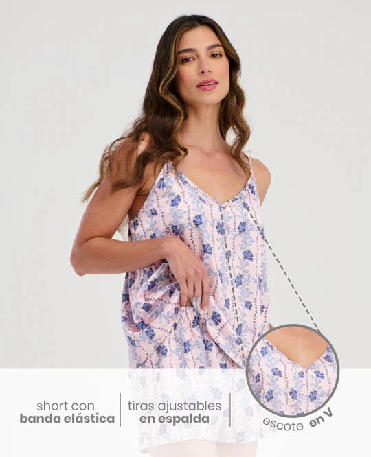 PIJAMA DOS PIEZAS MUJER BLUSA TIRAS AJUSTABLES ST EVEN - 3