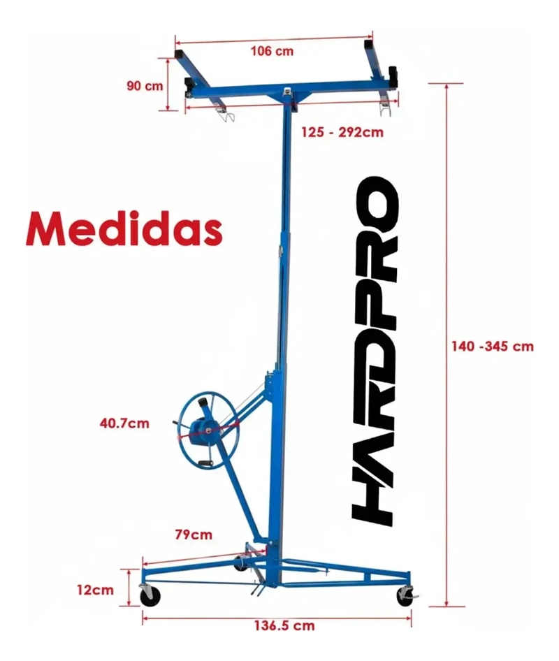 ELEVADOR DE PLACAS PANELES DE YESO CARTON 3.3MTRS ANDAMIO ELEVADOR DE PLACAS PANELES DE YESO CARTON - 4